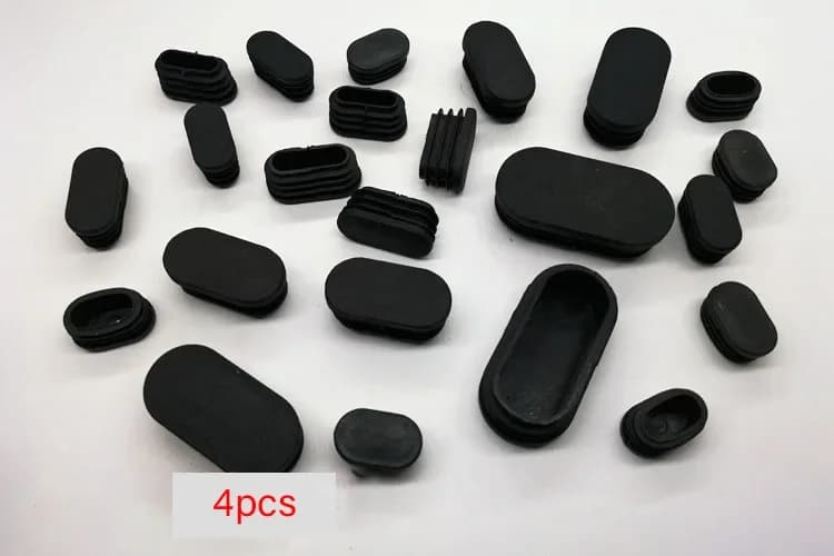 Embouts ovales en plastique noir, bouchons d'étanchéité, inserts de tube, couvercle de section de tu