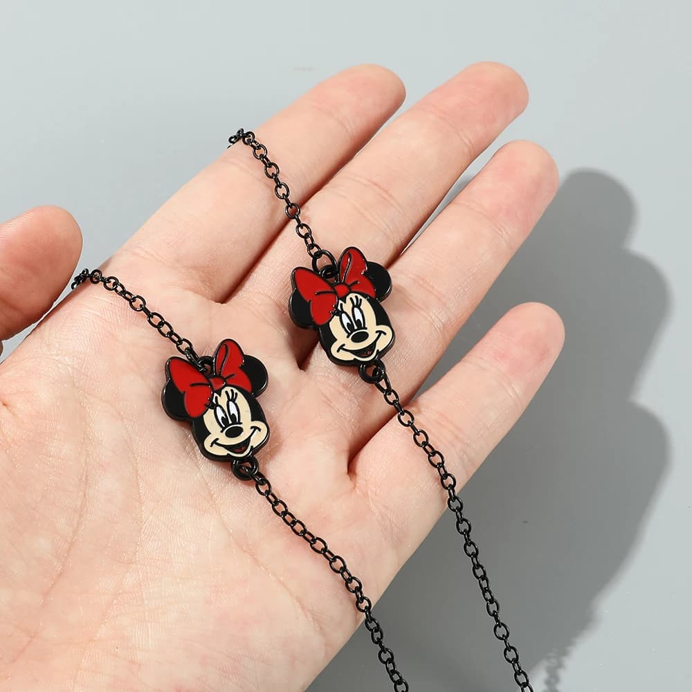 Lunettes de soleil chaînes de masquage pour femmes Minnie Mickey Mouse point chaînes de lunettes lan