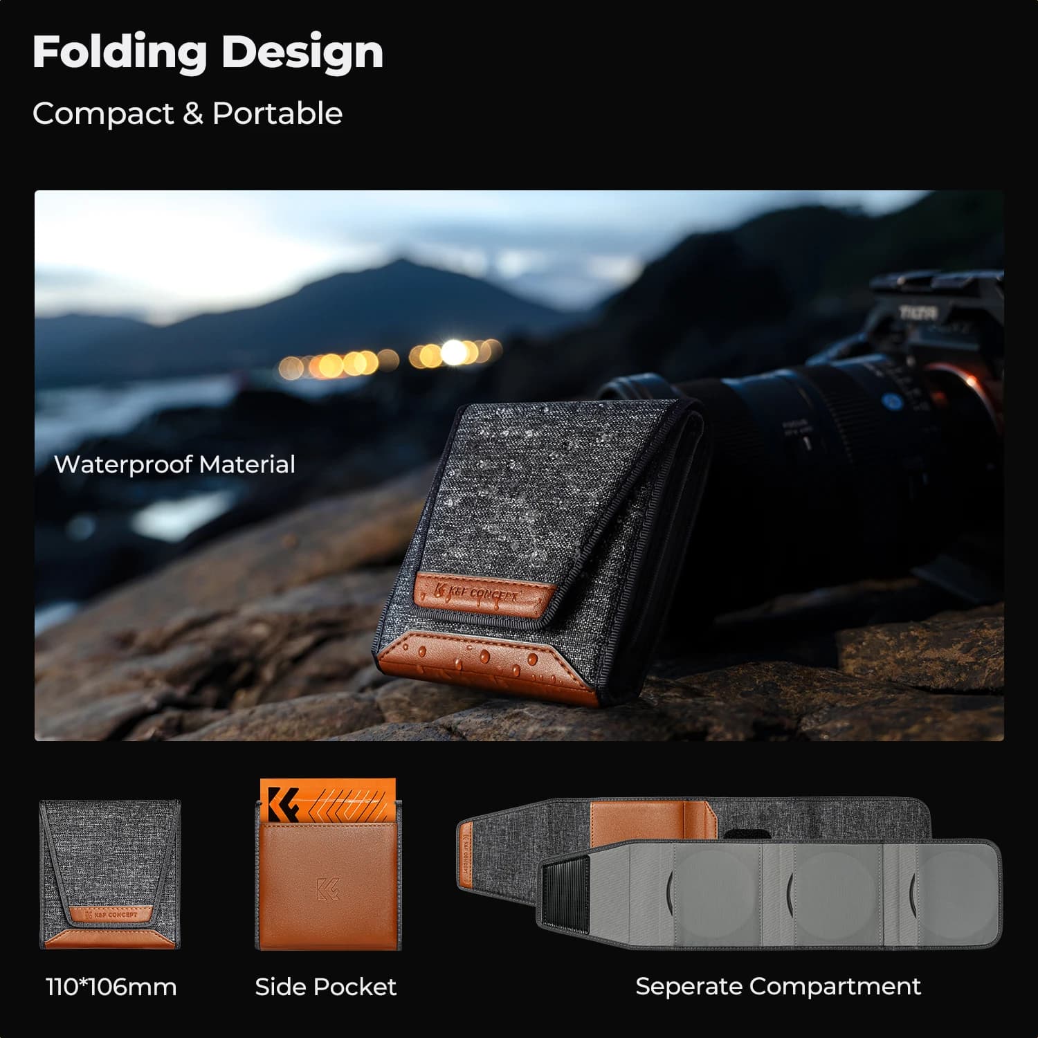 K & F Concept – Kit de filtre à densité neutre ND4 + MCUV + CPL, ensemble d'objectif d'appareil phot