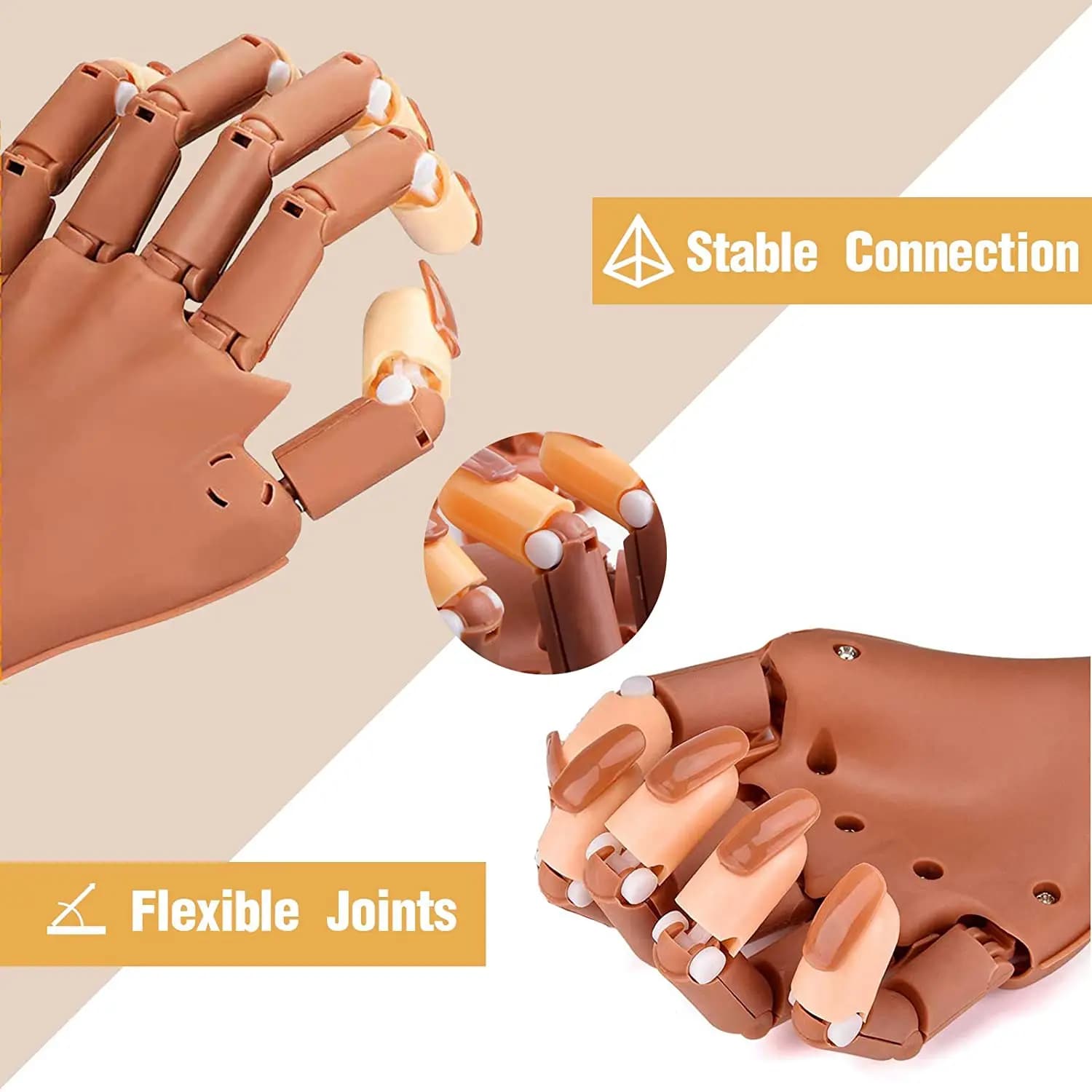 Main d'entraînement pour ongles en acrylique, réglable et Flexible, entraînement des mains, main de 