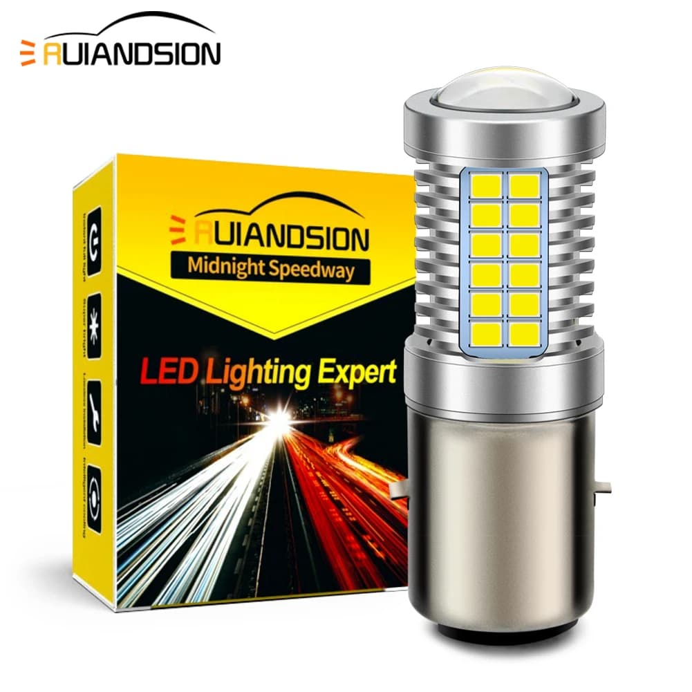 Ampoule de phare de Moto Led 6V P15D H6M H6 H4 BA20D, 2835 puces, lampe pour Scooter, accessoires de
