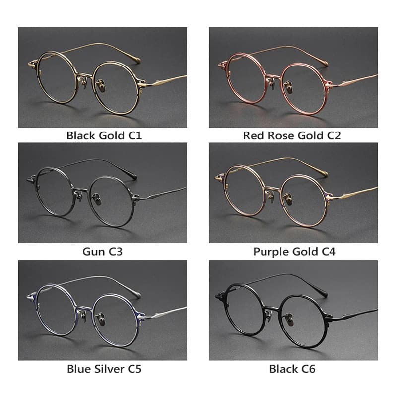 Monture de lunettes rétro en titane pur pour hommes et femmes, Vintage, ronde, Design de marque, mon