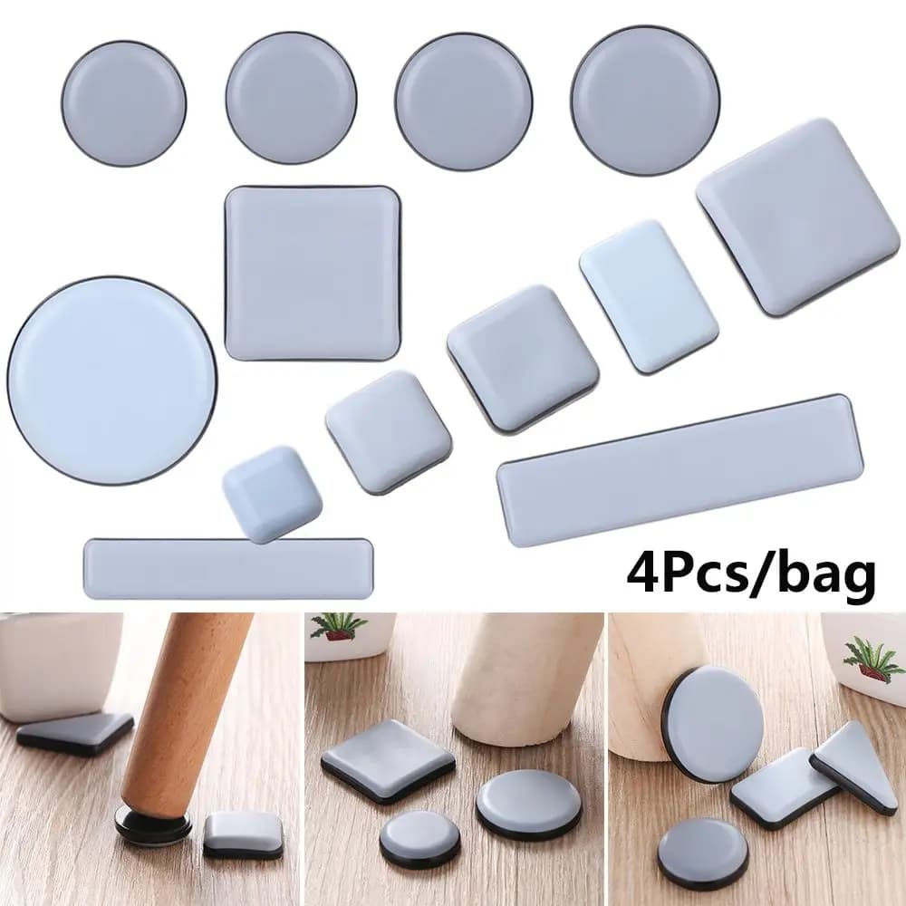 Tapis de sol Anti-abrasion mobile, 4 pièces, facile à déplacer, curseur de Table pour meubles lourds