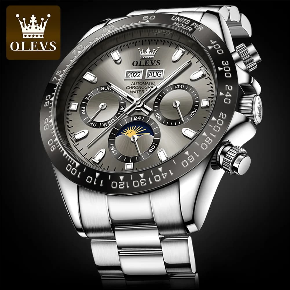 OLEVS 6654 montre de luxe pour hommes chronographe automatique mécanique montre-bracelet étanche lum