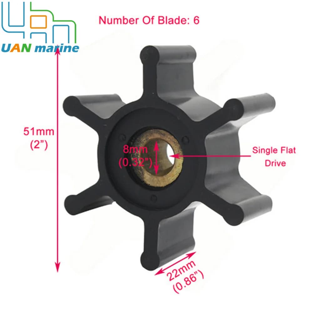6303-0001 Kit de turbine de pompe à eau flexible pour Jabsco Inboard Marine 6303-0003 CEF 500138   J