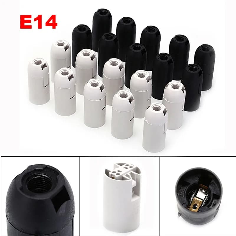 Support de lampe E14 pratique, 10 pièces, anneau d'abat-jour, 2A 250V, 2 couleurs, petit capuchon à 