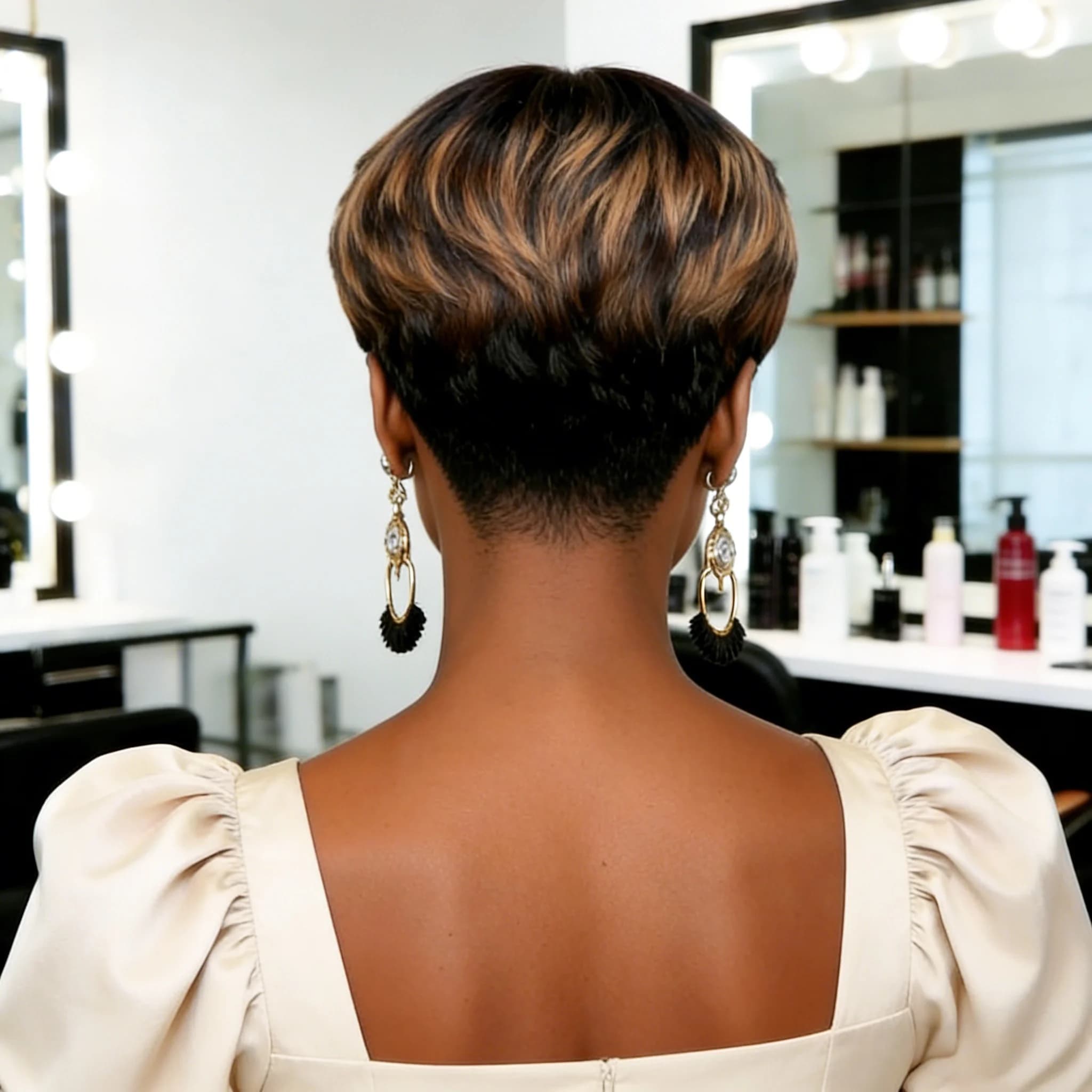 Perruque courte de style pixie en cheveux humains pour femmes, perruques entièrement fabriquées à la