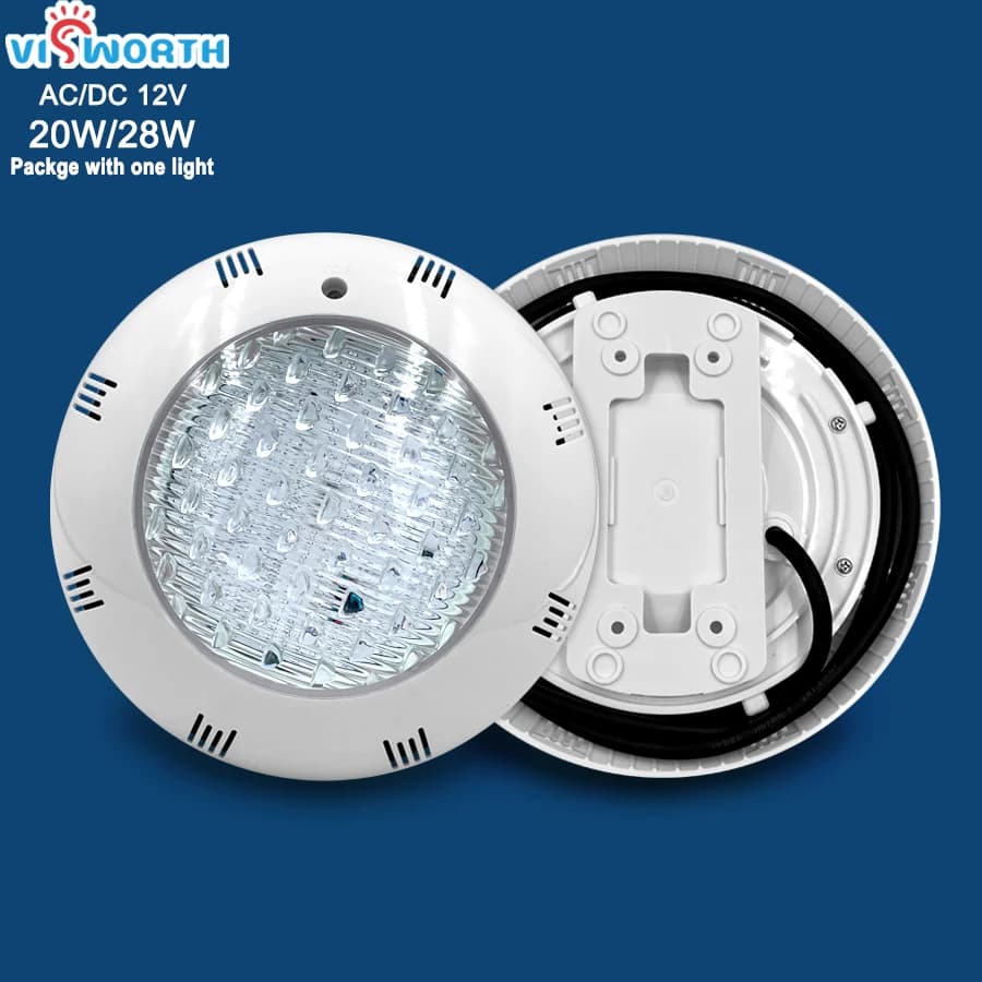 Projecteur LED pour piscine 20W 28W IP68 SMD5730, ampoule étanche submersible blanc chaud/froid RGB 