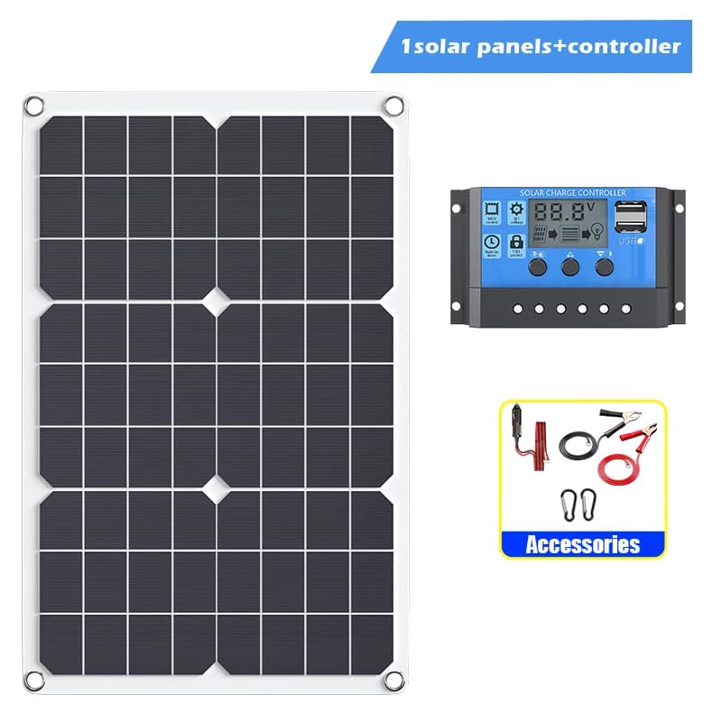 Kit système solaire 1000W 12V vers AC 220V/110V avec onduleur + panneau solaire 600W + contrôleur 10