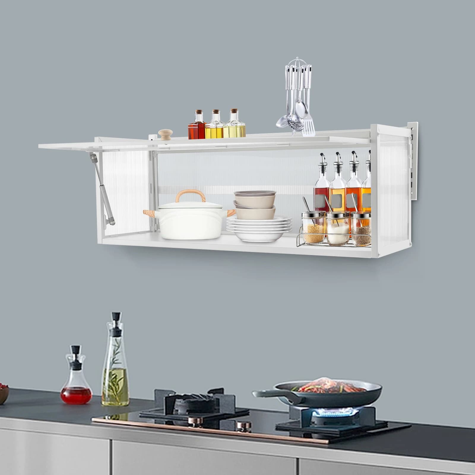 CNCEST-Armoires murales avec porte rabattable, armoire murale de cuisine, armoire de rangement pour 