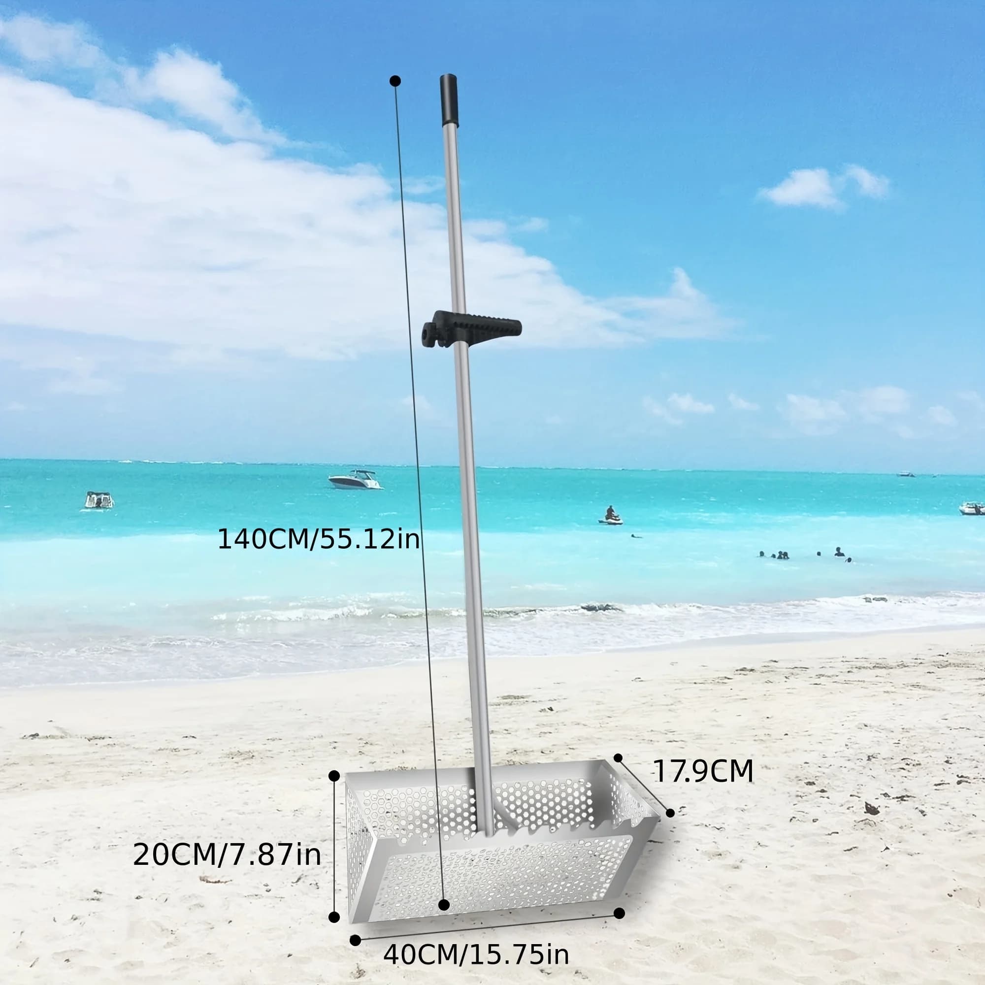 Tamis à sable pliable en acier inoxydable, fournitures de terrain pour dents de requin, pelle de pla
