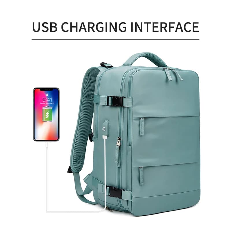 Femmes sac à dos pour ordinateur portable 15.6 pouces adolescente USB charge école sac à dos sac à c