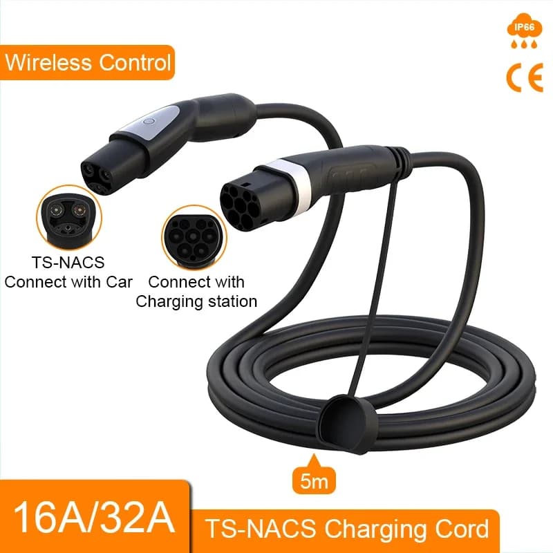 Fey123 32A 7KW 1Phase Vope2 au câble de chargeur de la prise 16A 3.5KW EV TS-NACS 5m pour le modèle 