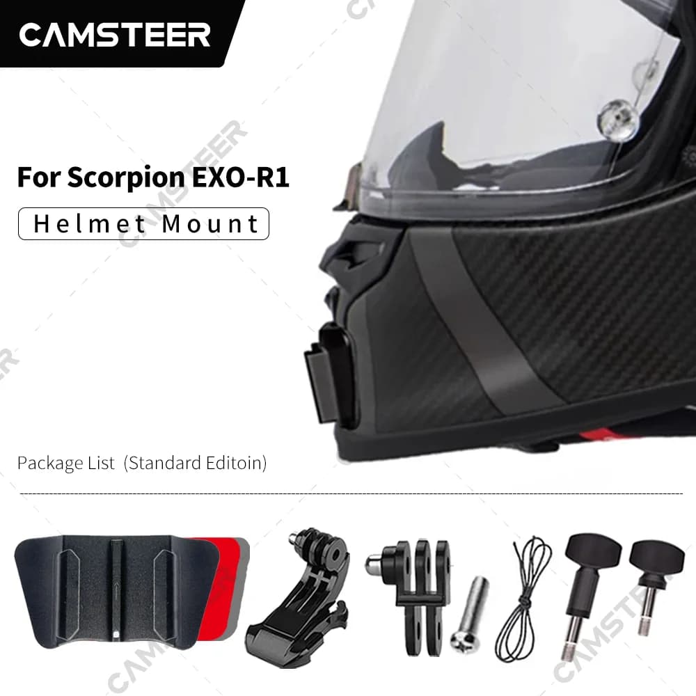 Support de mentonnière personnalisé pour casque Scorpion Exo R1 / EXO-R1 EVO pour caméras GoPro12 11