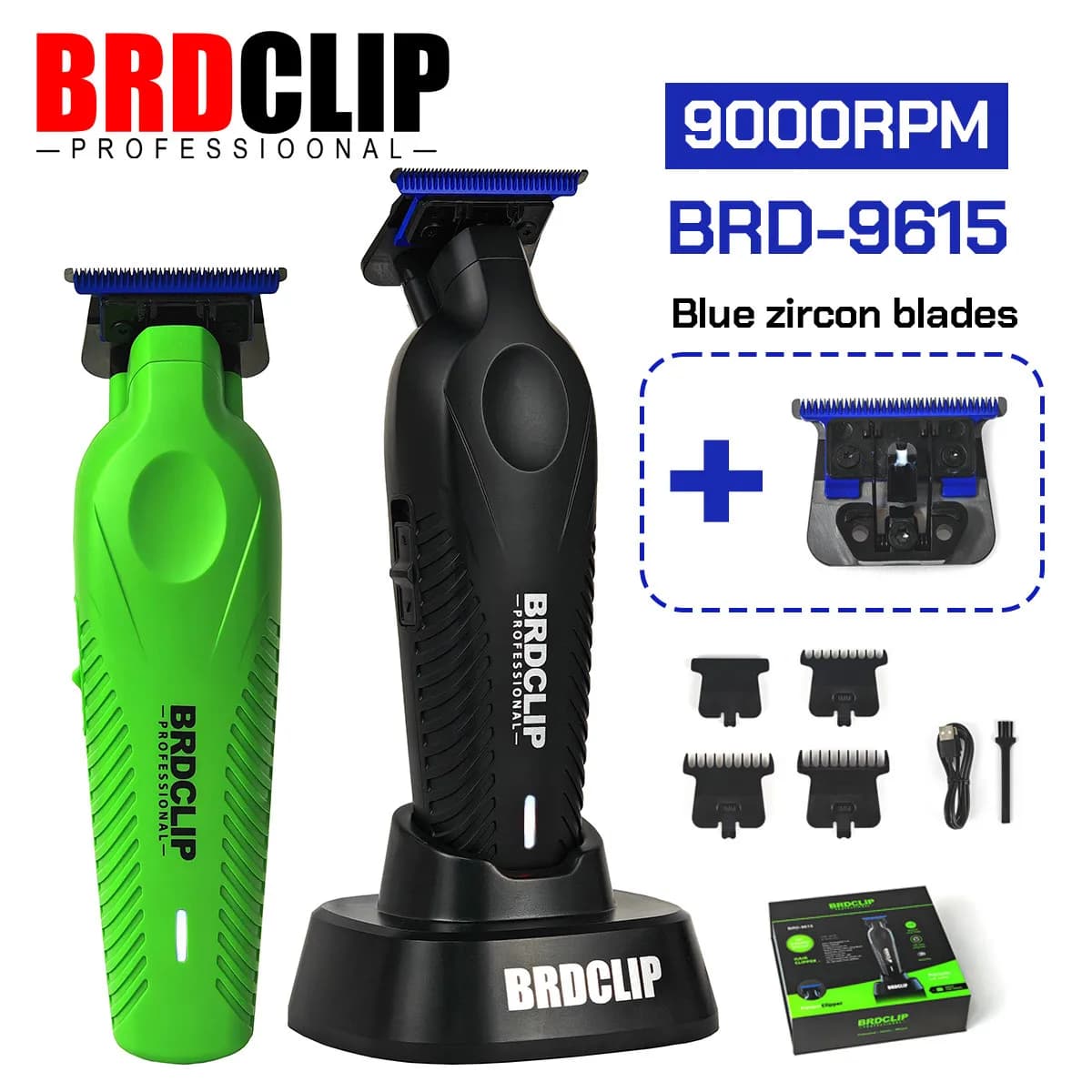 BRDCLIP 9615 tondeuse à cheveux professionnelle pour homme 9000 tr/min finition de barbier tondeuse 