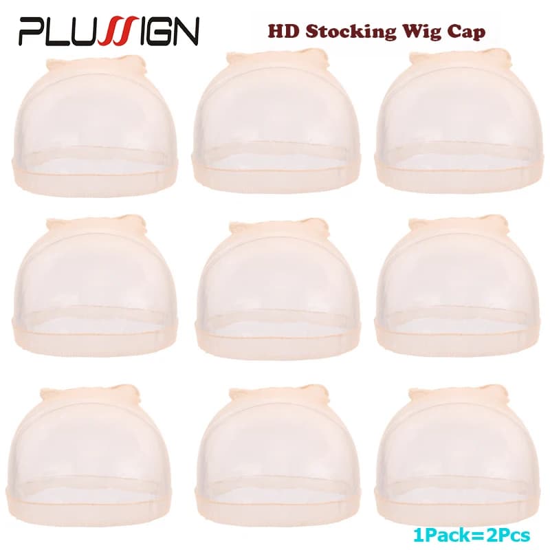 Plussign 12 pièces Hd bonnet de perruque pour faire du Style de cheveux naturels bonnets de perruque