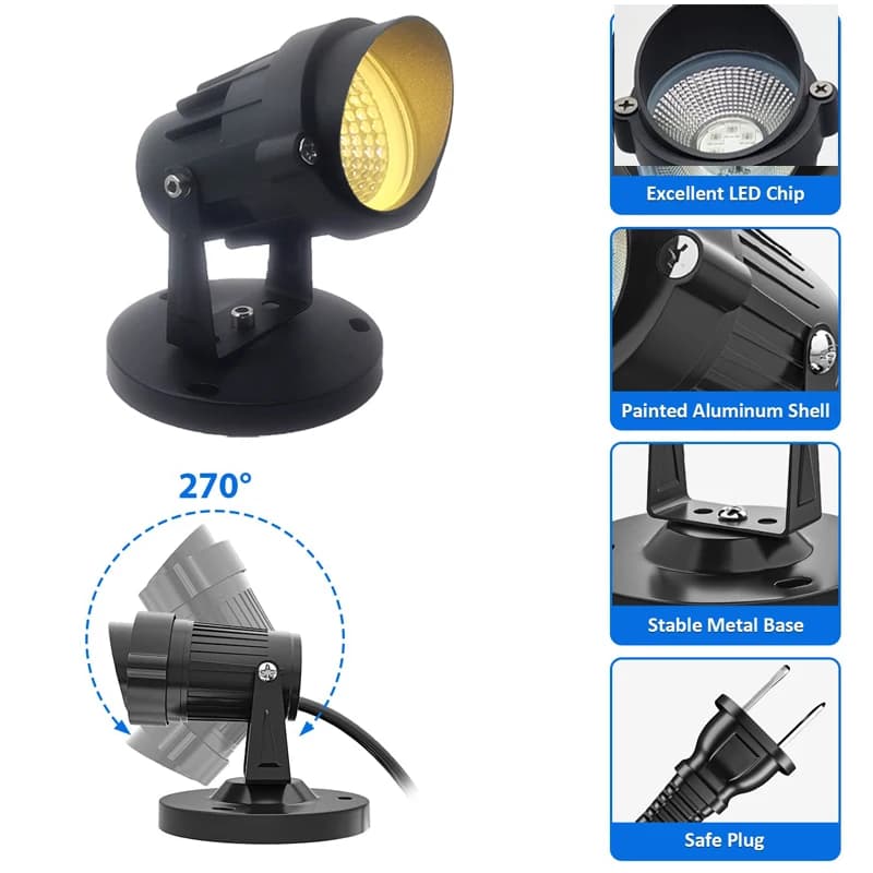 Projecteur LED d'intérieur 10W RGBW avec télécommande, changement de couleur, gradation, éclairage d