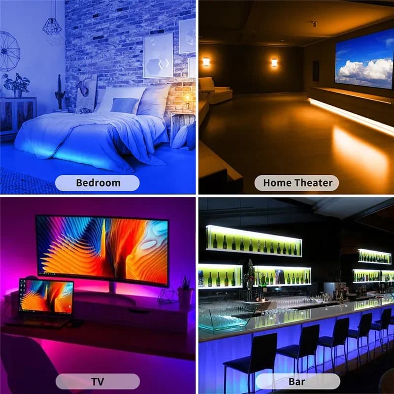 Rétro-éclairage TV Bluetooth USB RGB LED ruban lumineux 1m 2M 3M 4M 5m SMD 5050 Flexible USB DC 5V r