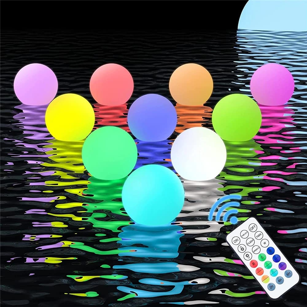 Lampe LED flottante pour piscine, 16 couleurs, boule lumineuse pour sécuritaires, veilleuse, télécom