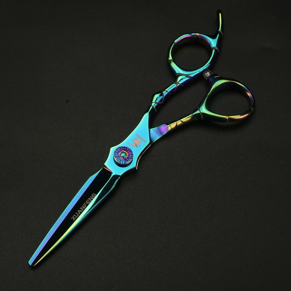 Ciseaux à cheveux professionnels à poignée musculaire de 6 pouces pour stylistes-cisailles de coiffu