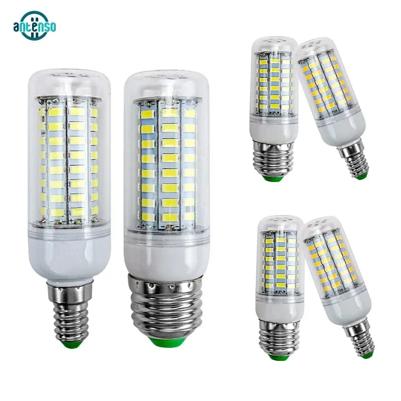 Ampoule LED E27 E14 Led bougie ampoule AC 220V Lampada Table maïs lampe Led 24 36 48 56 69 72leds Bo