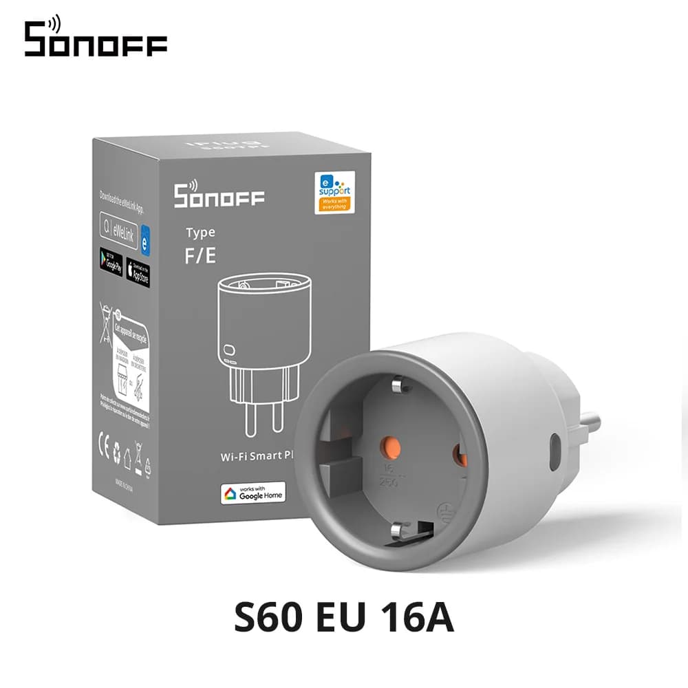 SONOFF S60 EU SONOFF Wifi prise Wifi prise intelligente Protection contre les surcharges minuterie s
