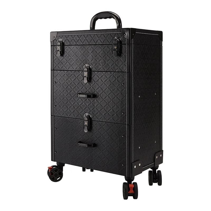 Trousse de tatouage professionnelle avec roulettes à frein pivotant, grande capacité, organiseur de 