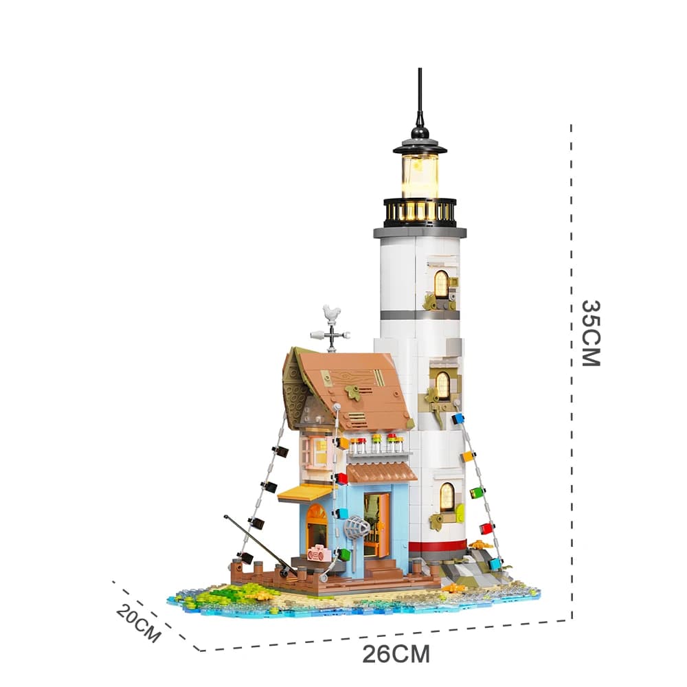 KNEW BUILT LED phare Mini blocs de construction jouet-puzzle éducatif bureau et décoration d'intérie