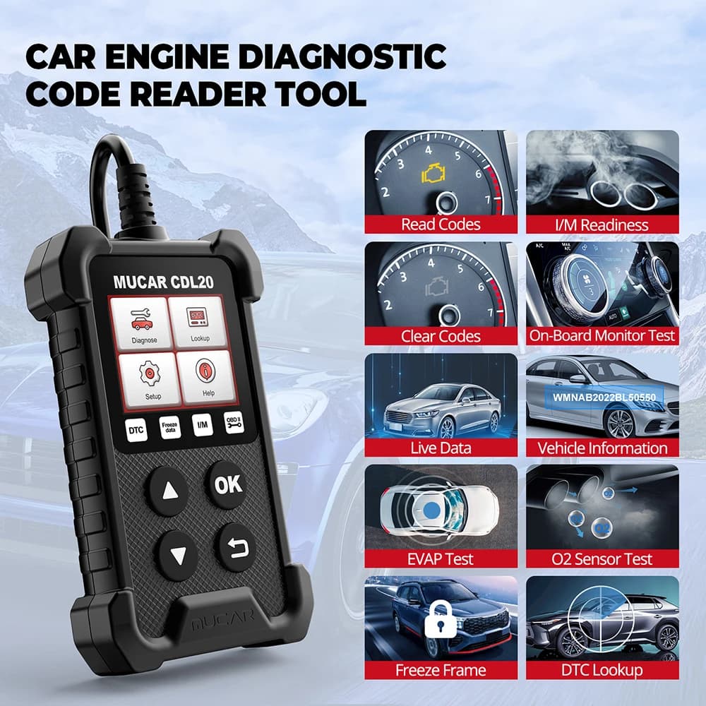 MUCAR-Outils d'analyse de voiture, lecteur de code automobile, EAU automatique, vérification du mote