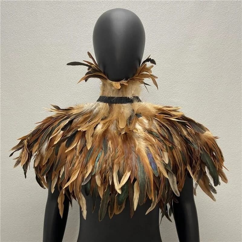 Châle de Style Gothique avec Plumes pour Femme, Robe, Cape, Écharpe, Snood, Dinde, ixde Mariage, Hal