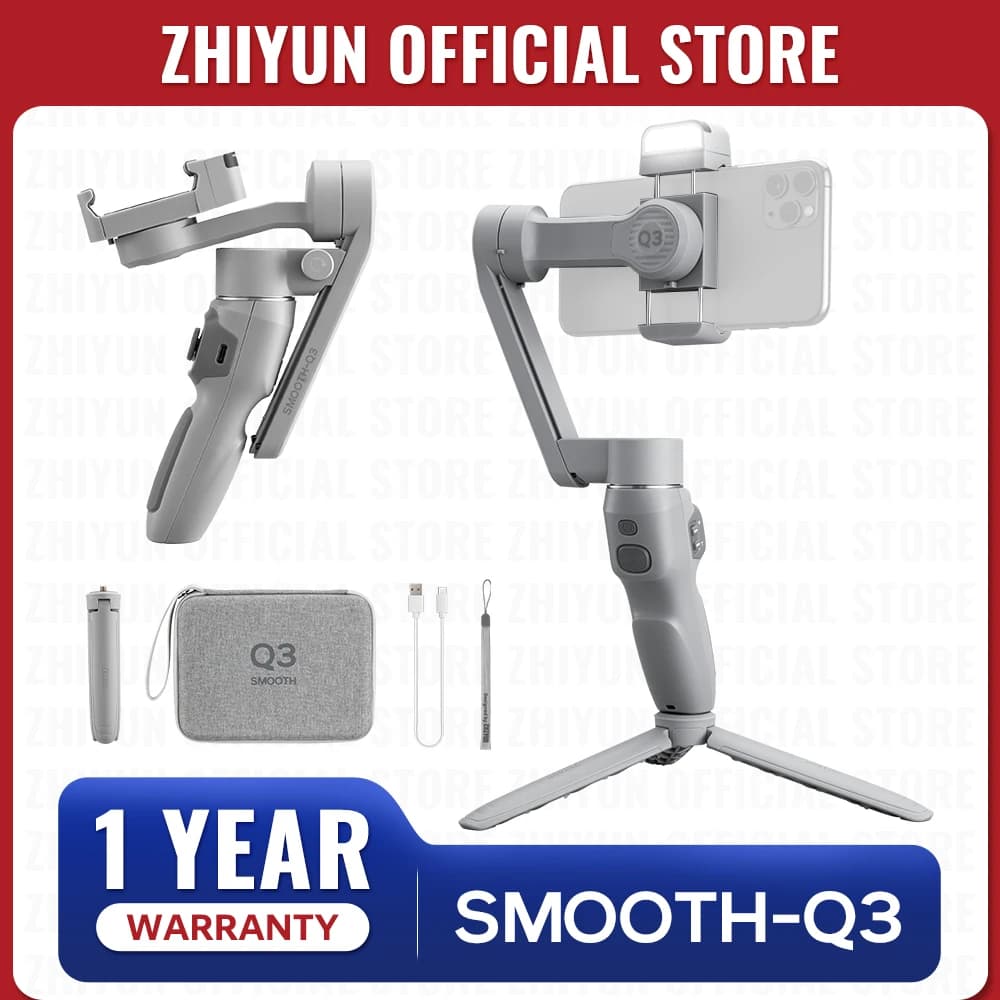 ZHIYUN SMOOTH Q3 cardan officiel lisse Q3 pour téléphone, stabilisateur de téléphone portable à 3 ax