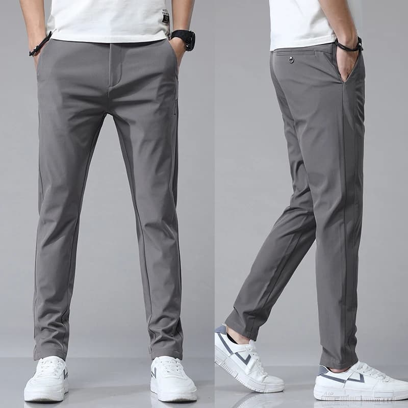 5 couleurs printemps été Ultra-mince hommes Stretch mince pantalon droit décontracté de haute qualit