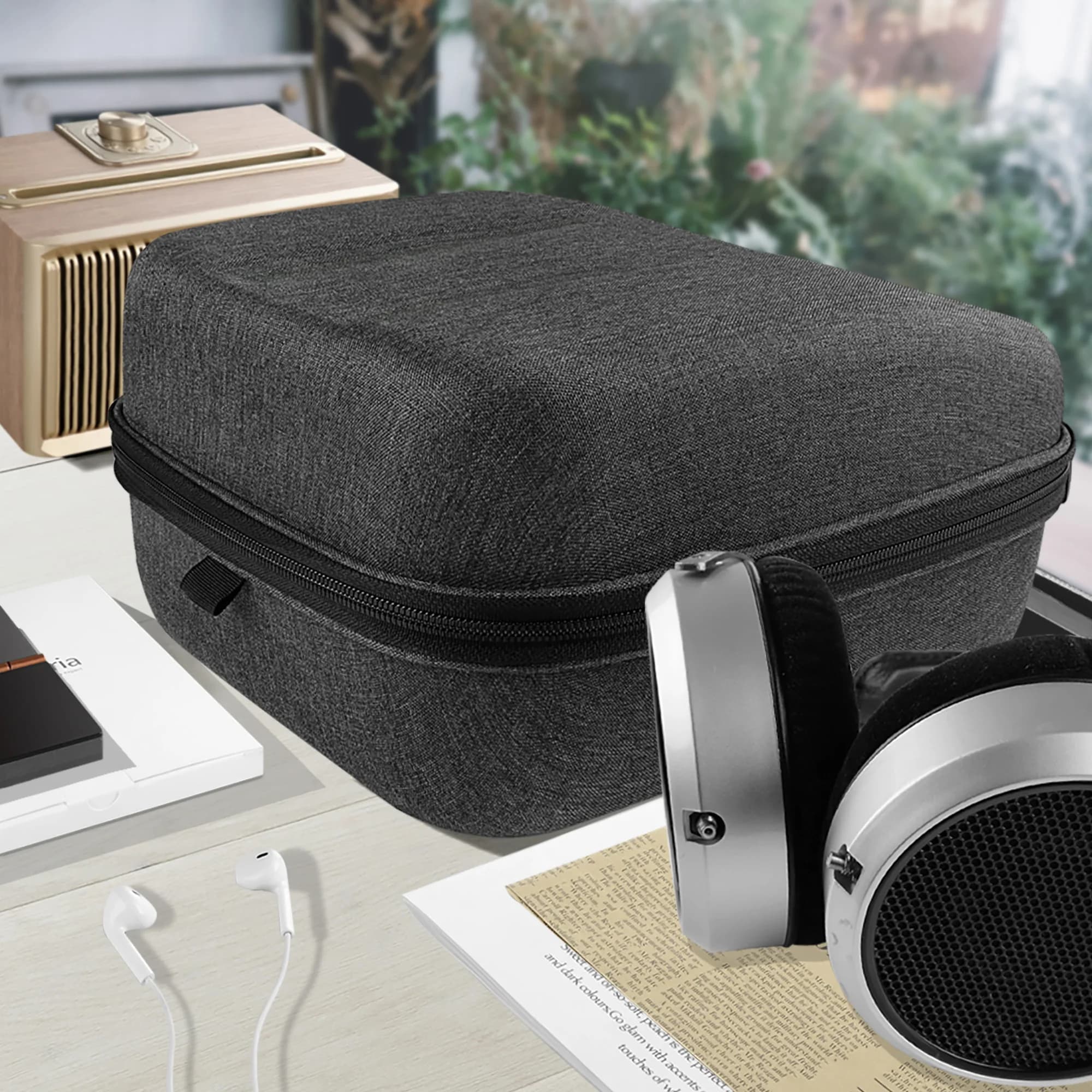Étui pour casque Geekria pour casque HiFiMAN HE 6se, HE1000, Audeze Maxwell, sac de transport rigide