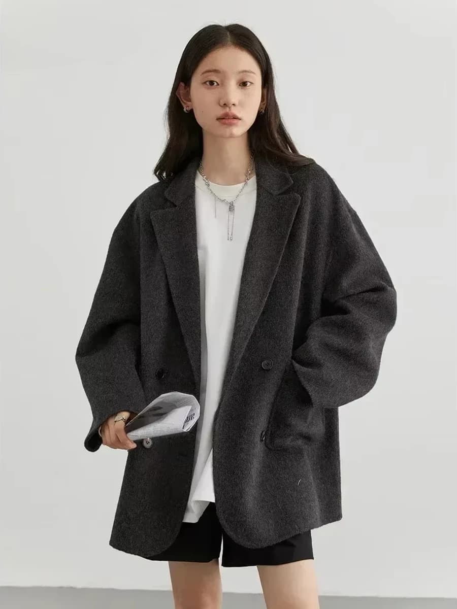 Manteaux en Laine Chic pour Femmes – Nouveauté Printemps-Automne 2026 – Vestes Amples et Chaudes Sty