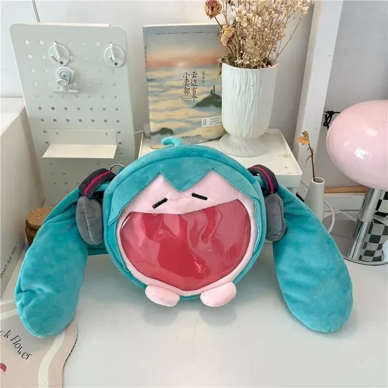 Sac à dos transparent en peluche Hatsune Miku version Q, figurine kawaii, modèle de poupée, jouet en