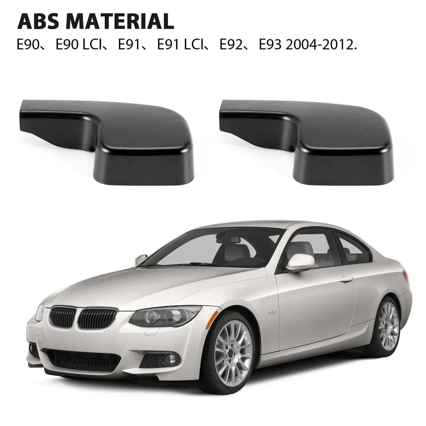 2 couvercles de bras d'essuie-glace avant, pour Bmw 3 E90 E91 E92 61617138990, neuf