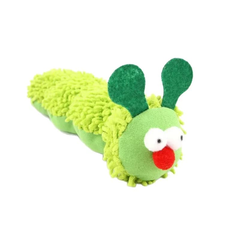 Lot de 3 jouets interactifs pour chat en peluche, en forme de chenille et de ver, avec herbe à chat 