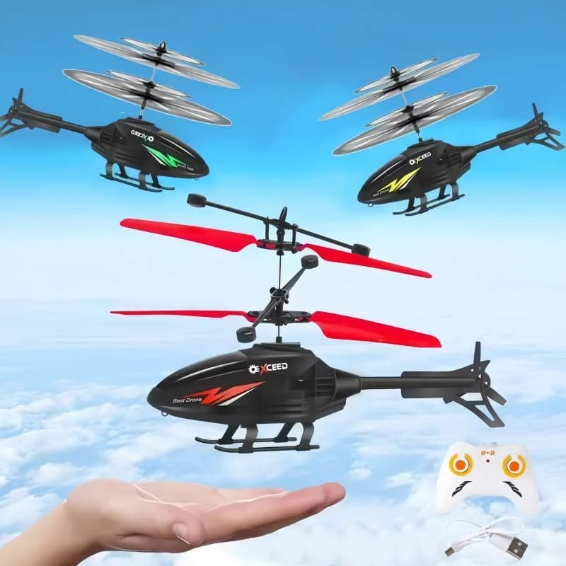 Hélicoptère à Induction, salle de jouets, télécommande chargée, petits avions, formation, coordinati