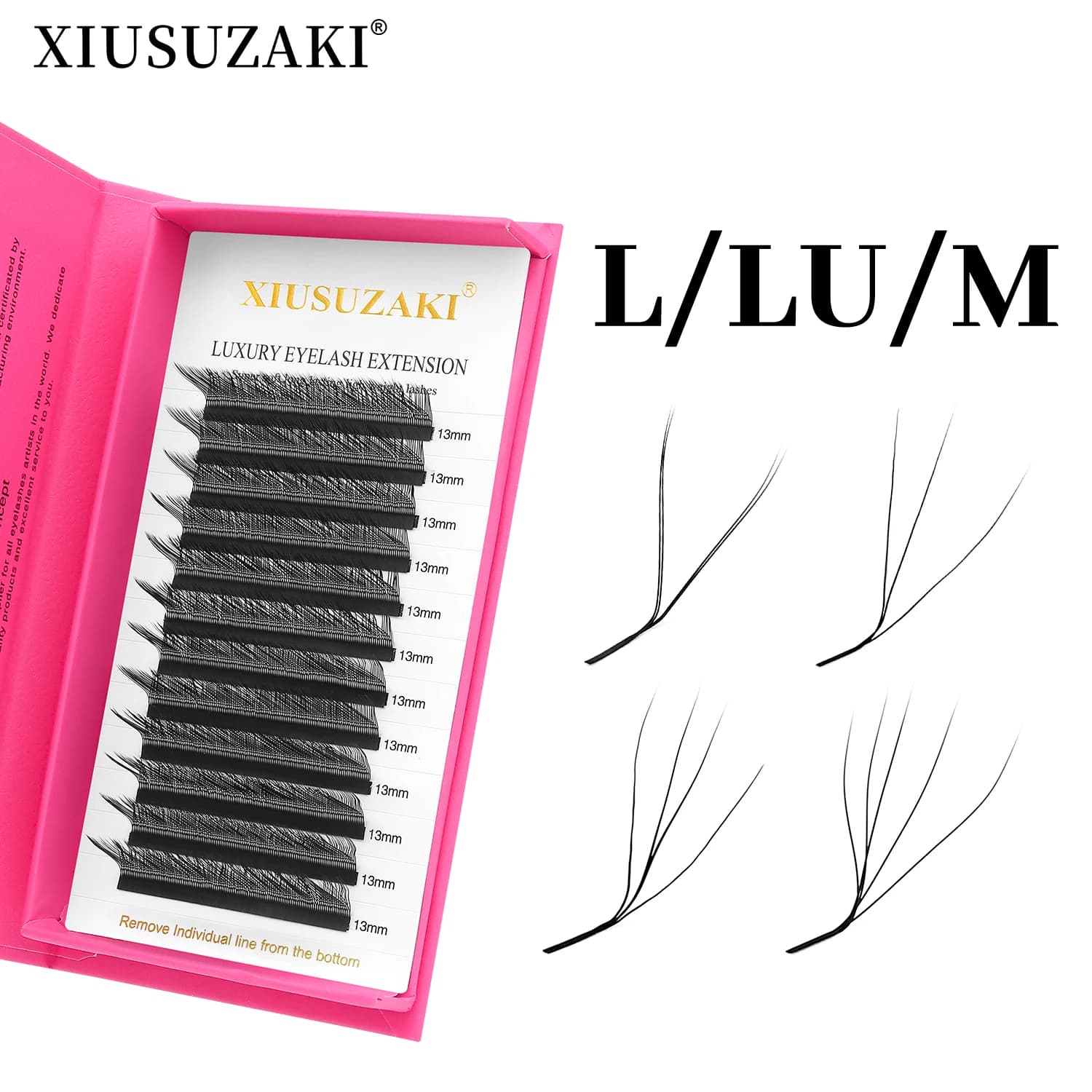 XIUSUZAKI L/LU/M Curl YY 3D 4D 5D W Extensions de cils doux naturel W Extensions de cils préfabriqué