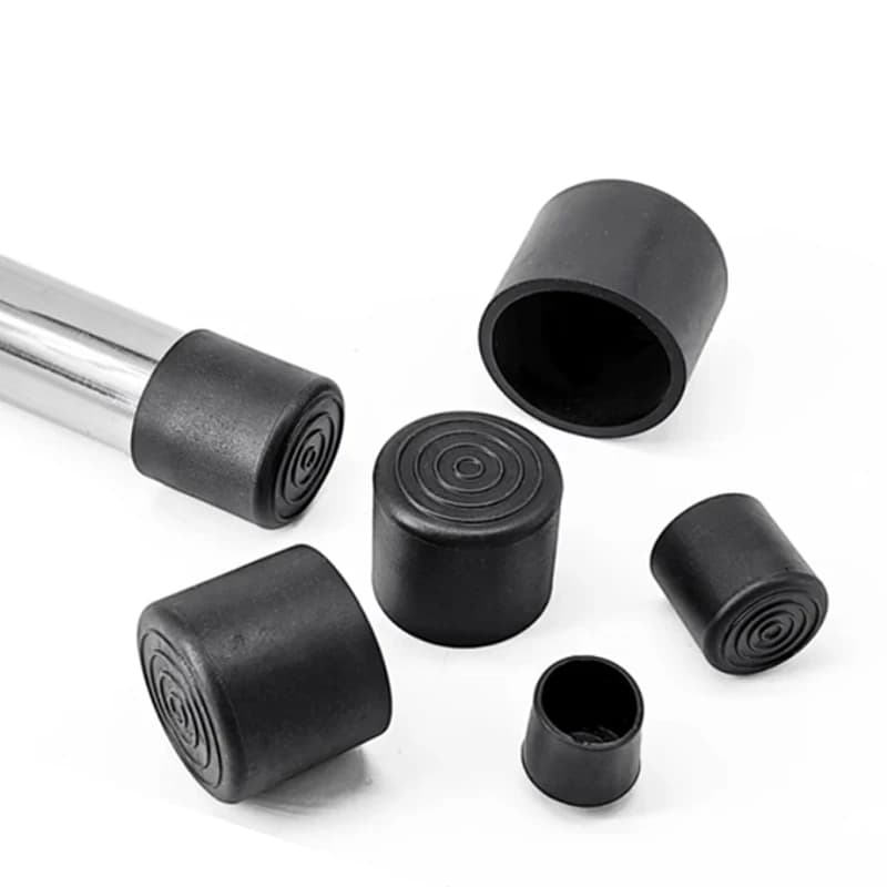    Capuchons de protection antidérapants noirs ronds en PVC souple pour pieds de table et de chaise