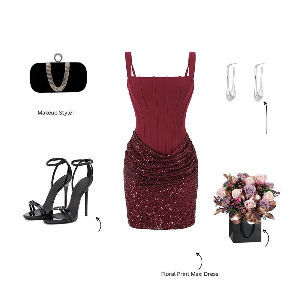 Robe de soirée élégante pour femme Suninheart, mini robe en velours à paillettes, robe de fête scint