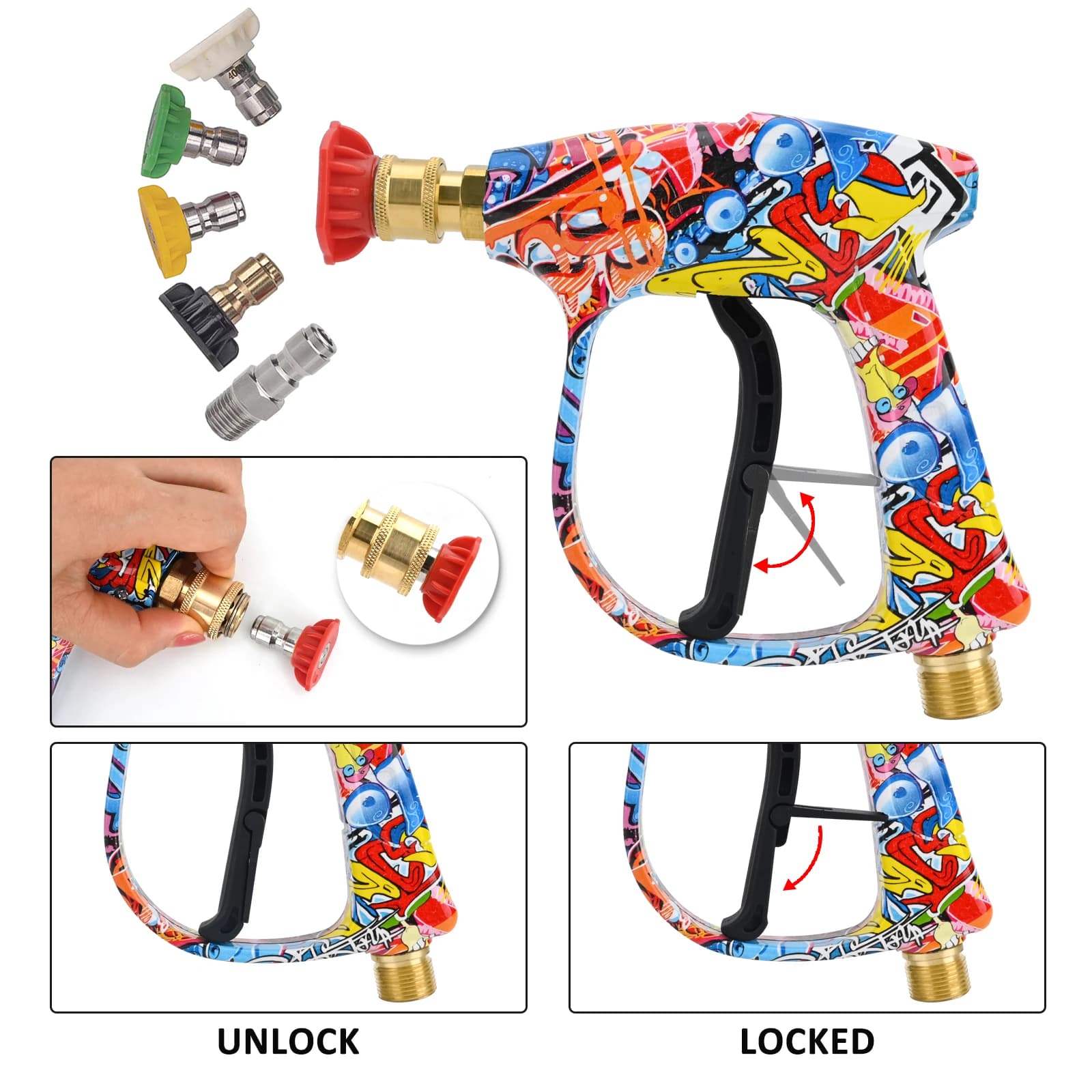 Pistolet à eau pour nettoyeur haute pression, connecteur de tuyau de nettoyage de voiture pour Karch