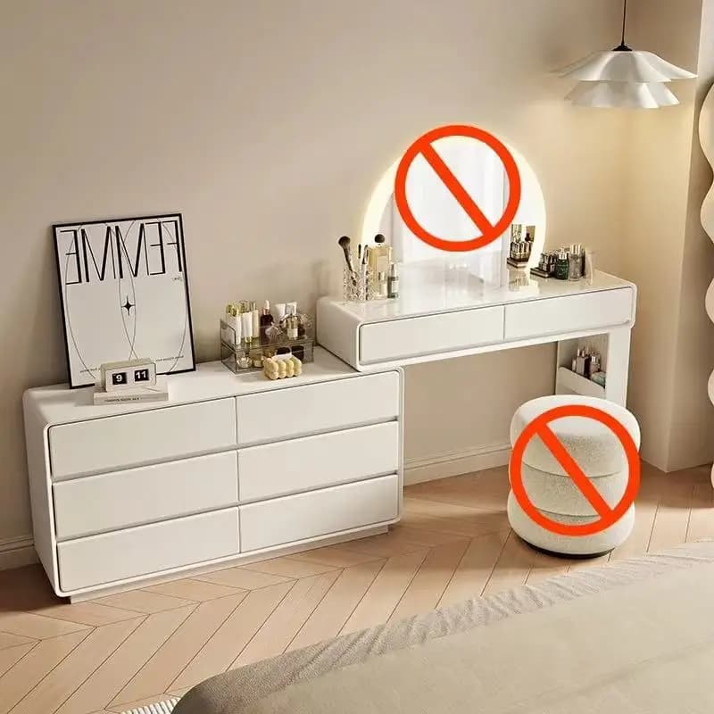 Armoire de rangement coiffeuse extensible, grande capacité, en bois massif, extensible pour ajuster 