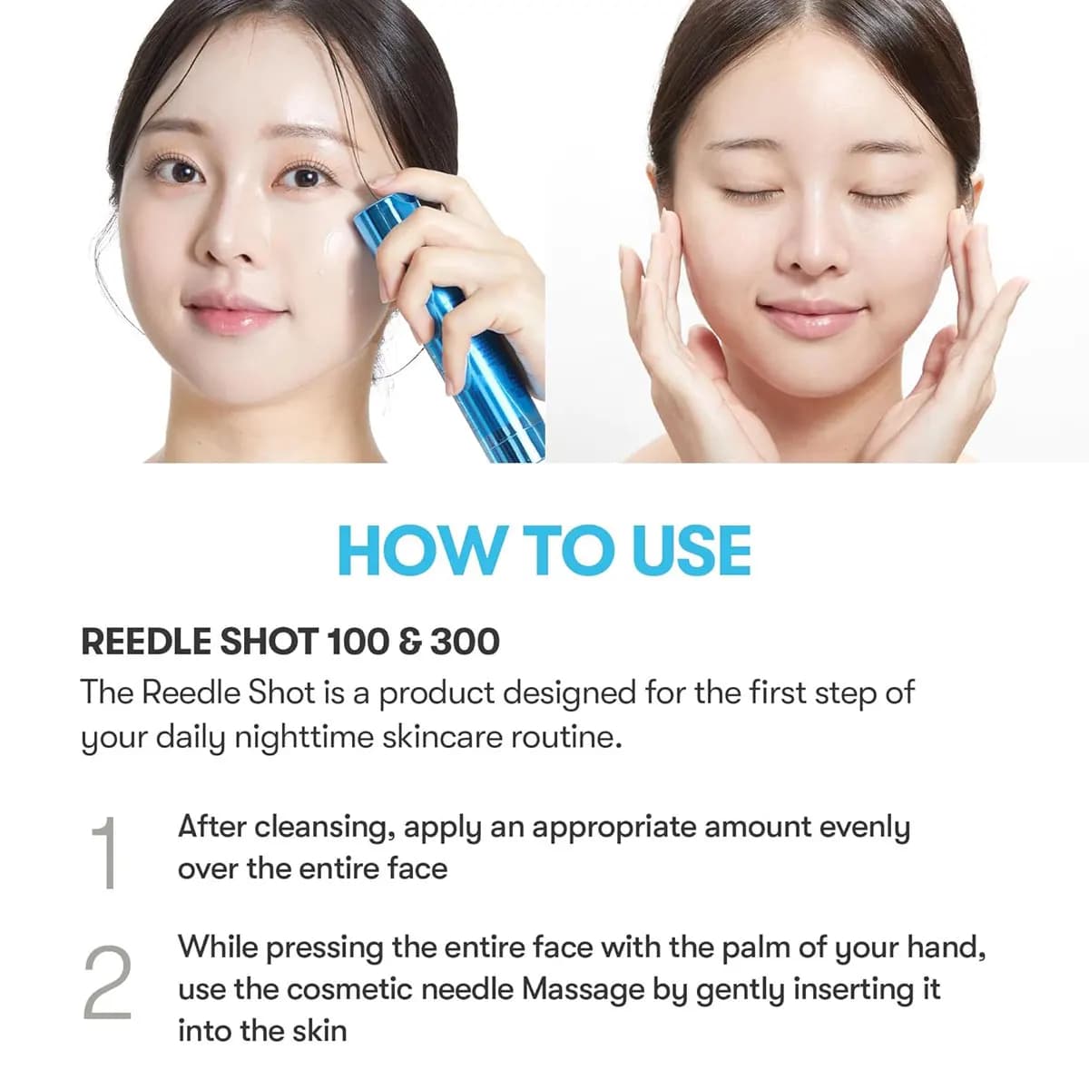 VT COSMETICS Hydrop Reedle Shot 100hL, translucide et hydratant, affinant les pores, améliorant l'éc