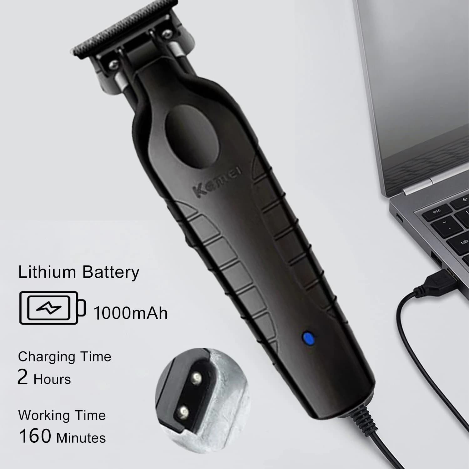 Tondeuse à cheveux professionnelle Kemei KM-2299, 1200 mAh, tondeuse à cheveux électrique rechargeab