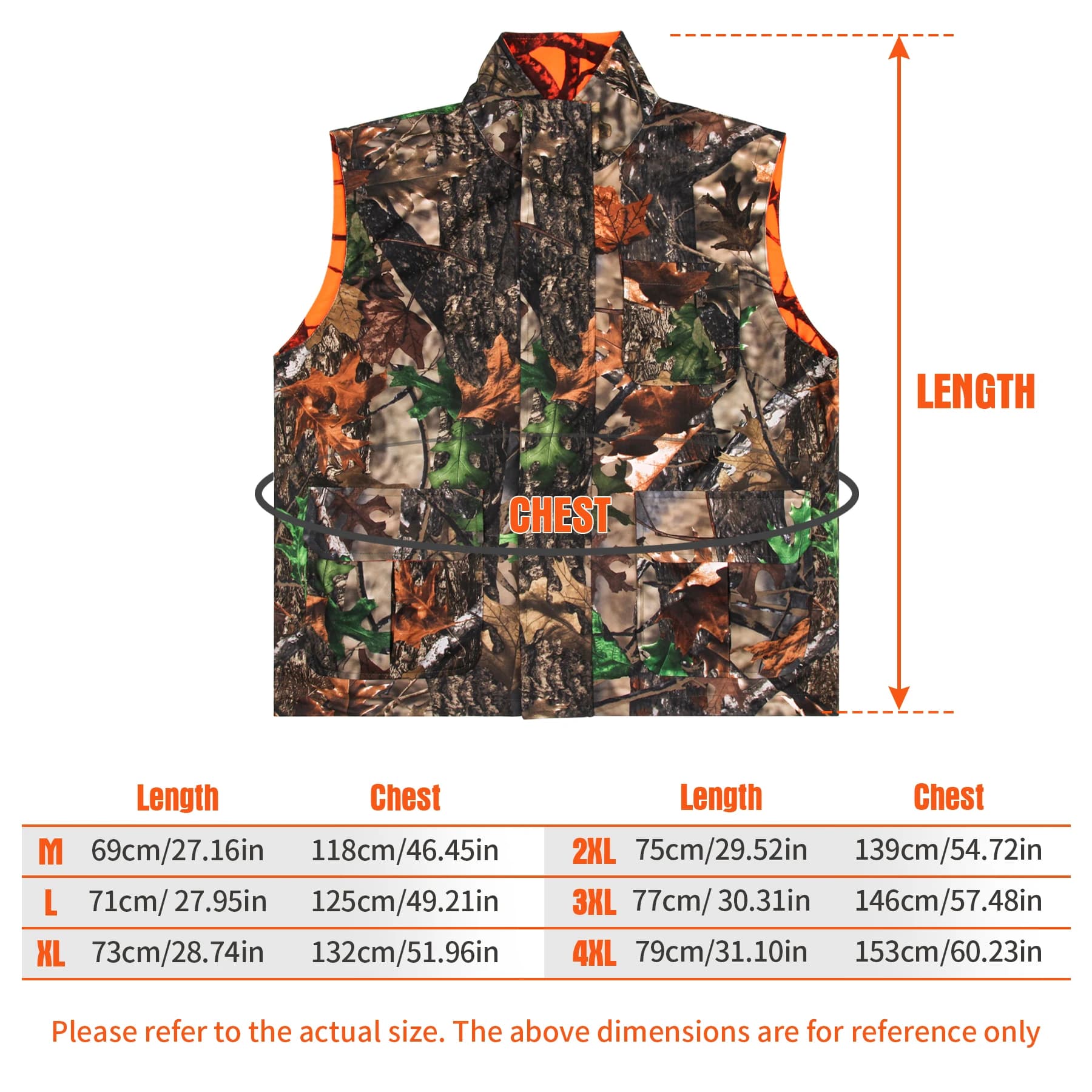 Blouson de chasse en fibre orange pour homme, gilet d'extérieur, manteau de champ respirant, nombreu
