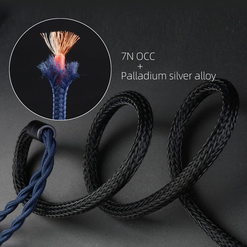 NICEHCK DragonScale 7N OCC + câble d'écouteurs mixte en alliage d'argent paladium MMCX 2 broches pou
