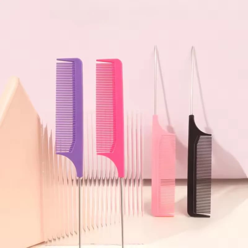 Peignes à queue professionnels en acier inoxydable pour salon de coiffure, outils de coiffage à dent