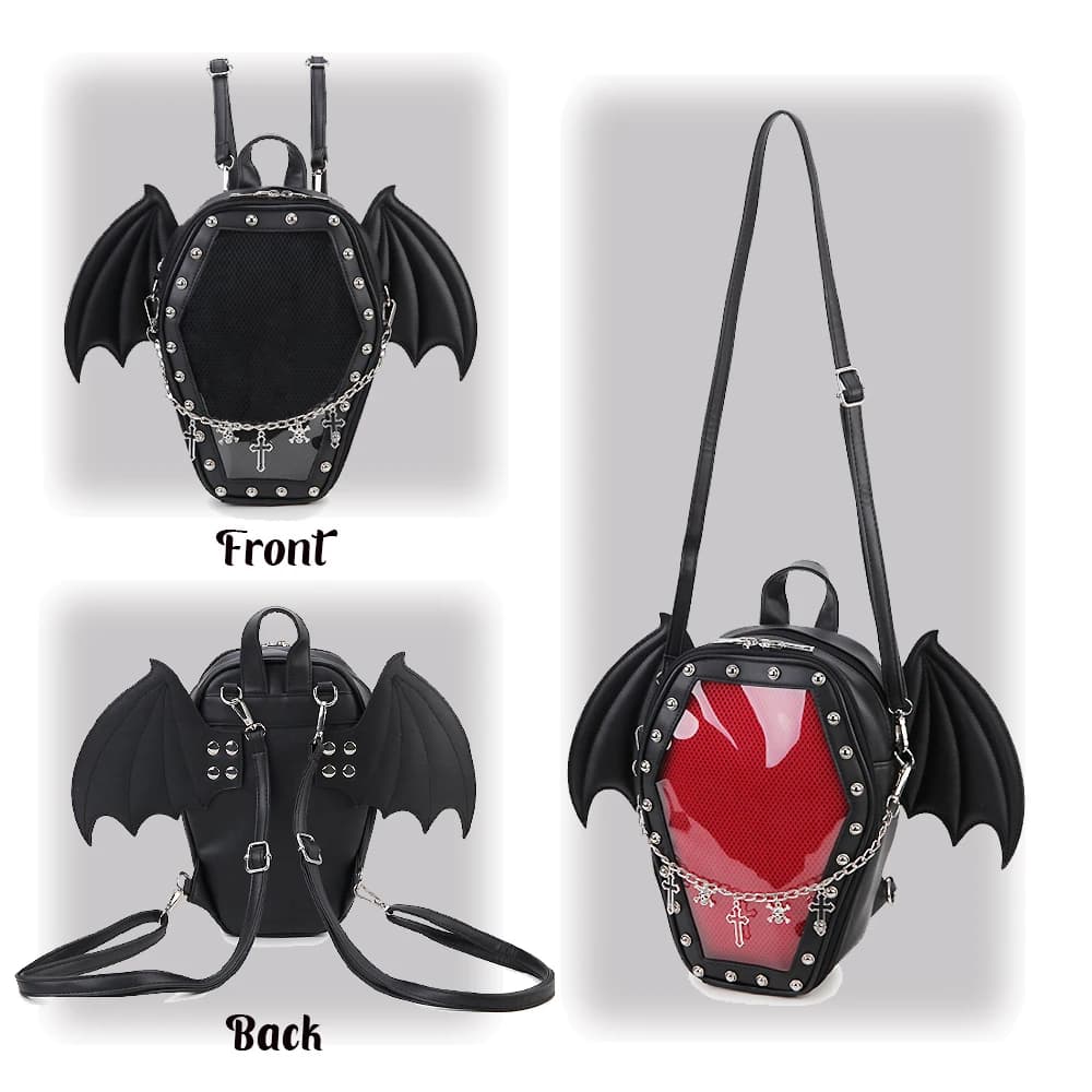 Ailes de chauve-souris Ita sac à dos émail broche affichage sac à bandoulière Goth broche collecteur