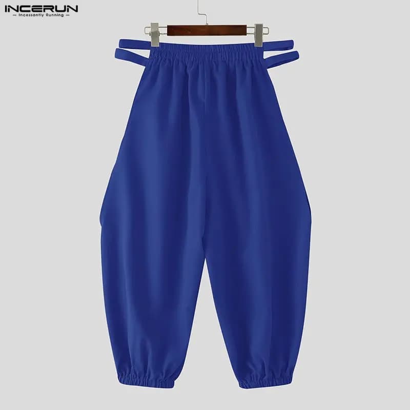 Pantalon de jogging INCERUN pour homme, coupe ample, taille élastique, ajouré, style streetwear, lon